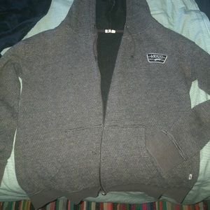 black & grey vans zip up